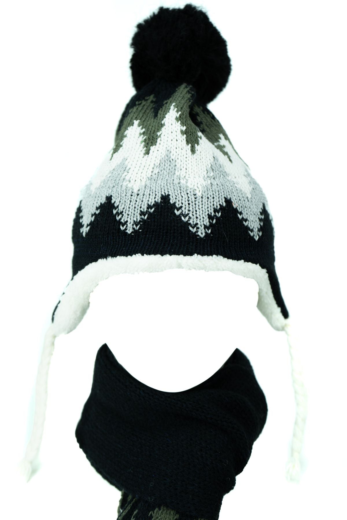 Çocuk Kışlık Kalın Ponponlu Bere Atkı Eldiven Tam Set Pamuklu Sıcak Tutar Rüzgar Geçirmez